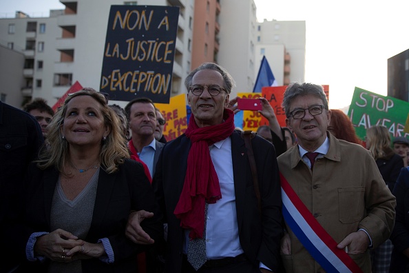 Bernard Pignerol, fondateur de SOS Racisme et dirigeant de La France insoumise (à g.) en septembre 2019. (AFP via Getty Images)