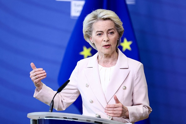 La présidente de la Commission européenne Ursula von der Leyen. (KENZO TRIBOUILLARD/POOL/AFP via Getty Images)