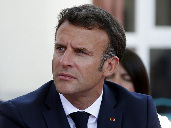 Le président Emmanuel Macron. (SÉBASTIEN NOGIER/POOL/AFP via Getty Images)