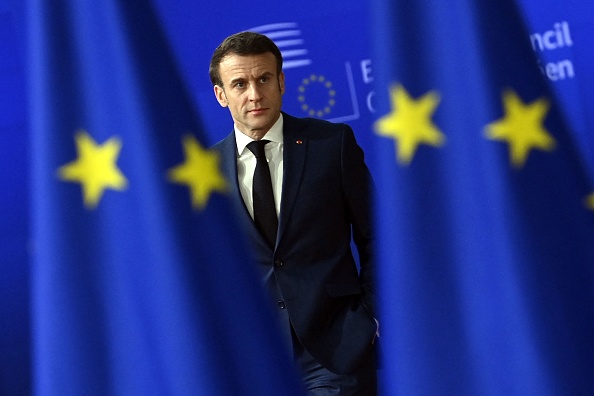 Le président Emmanuel Macron. (JOHN THYS/AFP via Getty Images)