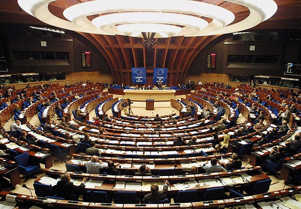 L'hémicycle du Conseil de l'Europe. (DAMIEN MEYER/AFP via Getty Images)