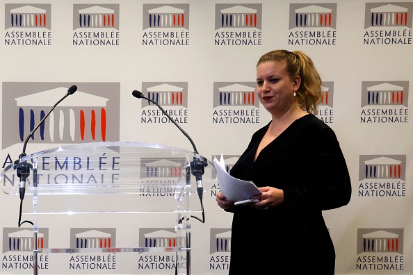 La présidente du groupe LFI Mathilde Panot. (LUDOVIC MARIN/AFP via Getty Images)