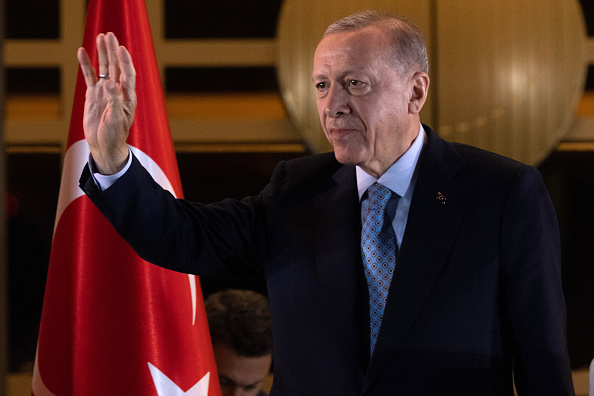 Le président Recep Tayyip Erdogan au palais présidentiel après avoir été réélu lors d'un second tour le 29 mai 2023 à Ankara, en Turquie. (Chris McGrath/Getty Images)