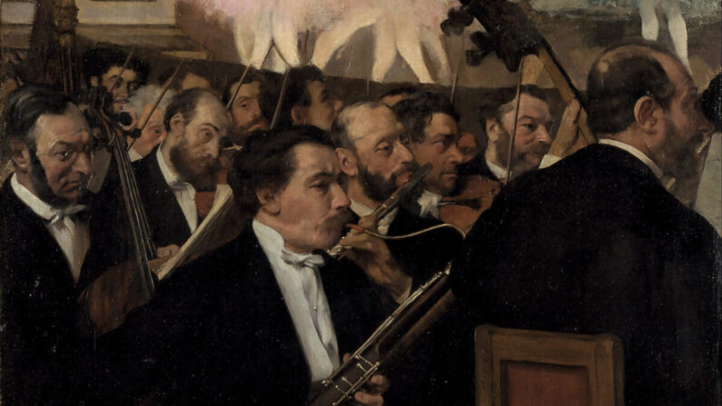 "L'orchestre à l'opéra", vers 1870, par Edgar Degas. Huile sur toile. Musée d'Orsay, Paris. (Domaine public)