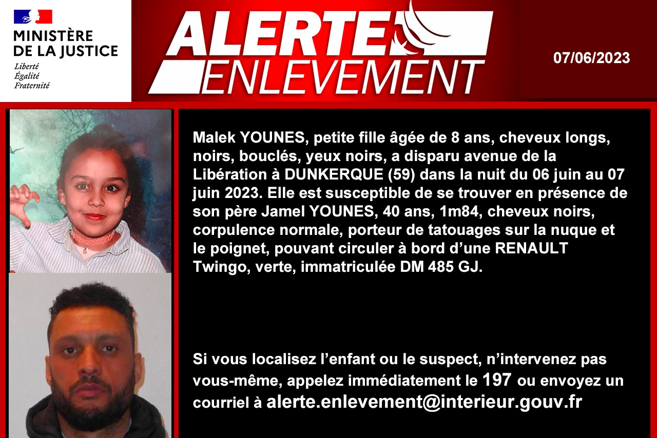 Plan alerte-enlèvement déclenché, après la disparition d'une fillette de 8 ans dans le Nord