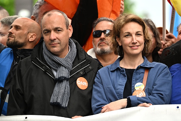 Marylise Léon (à dr.) succèdera mercredi à Laurent Berger à la tête de la CFDT. (ALAIN JOCARD/AFP via Getty Images)