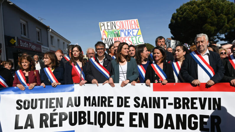 Le 9 mai 2023 Yannick Morez avait démissionné  de son poste de maire de Saint-Brévin. (Photo SEBASTIEN SALOM-GOMIS/AFP via Getty Images)