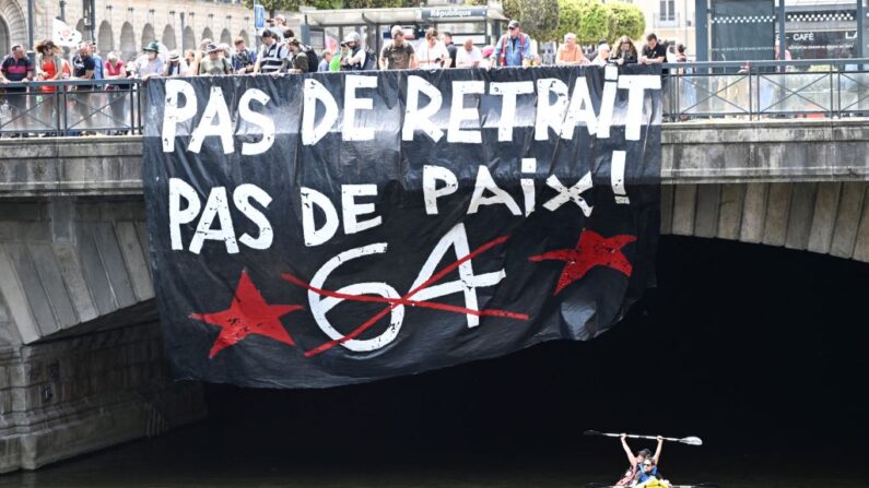 Manifestation contre la réforme des retraites, à Rennes, le 6 juin 2023. (DAMIEN MEYER/AFP via Getty Images)