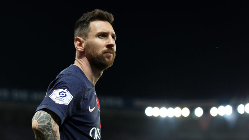 Lionel Messi du Paris Saint-Germain lors du match de Ligue 1 entre le Paris Saint-Germain et le Clermont Foot au Parc des Princes le 03 juin 2023 à Paris. (Photo Julian Finney/Getty Images)