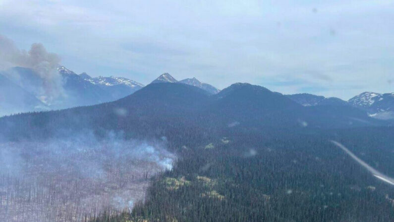 L'incendie de forêt du lac Murtle, situé dans le parc provincial Wells Gray, photo fournie par le BC Wildfire Service le 9 juin 2023. (The Canadian Press/HO-BC Wildfire Service)