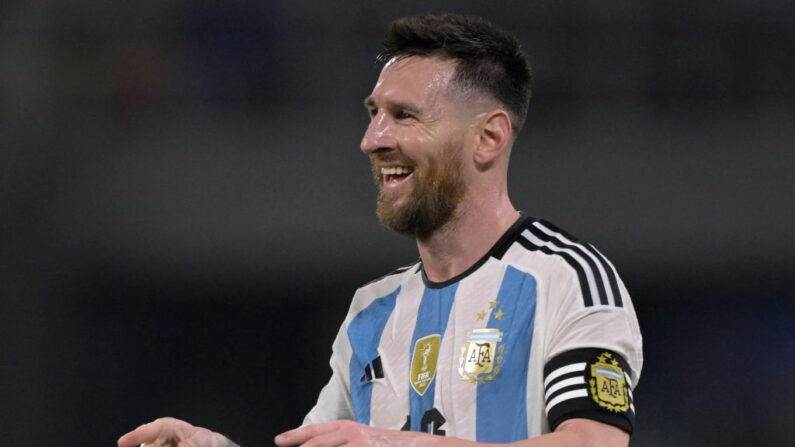 L'Argentine s'est imposée 2 à 0 face à l'Australie en match amical jeudi 15 juin 2023 à Pékin avec un but de Lionel Messi inscrit après seulement 79 secondes de jeu. (Photo by JUAN MABROMATA/AFP via Getty Images)