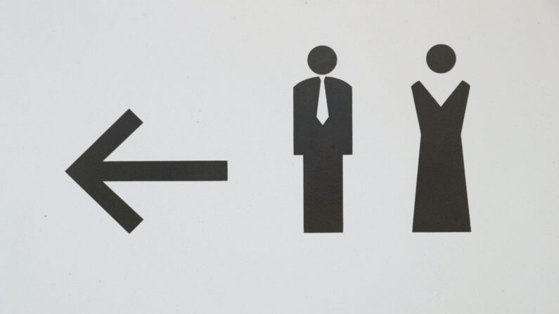 Des symboles indiquent les toilettes pour hommes et pour femmes dans la salle de concert Elbphilharmonie à Hambourg, en Allemagne, le 4 novembre 2016. (Sean Gallup/Getty Images)