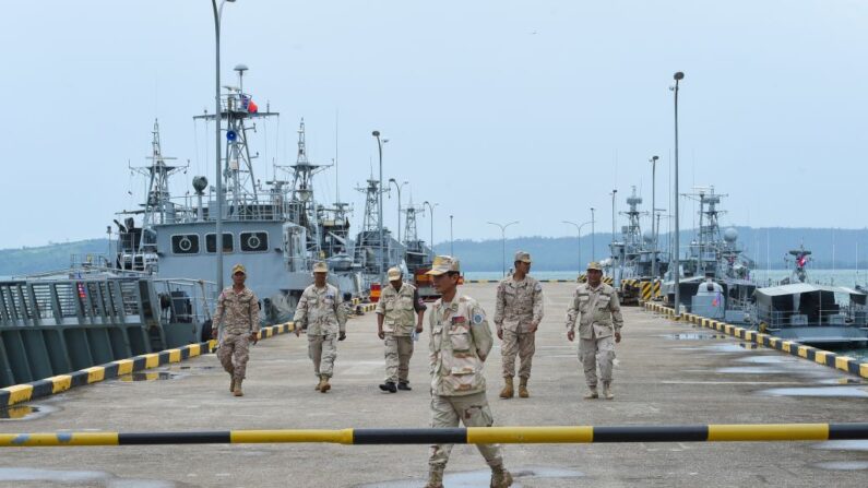 La jetée de la base navale de Ream. (Photo TANG CHHIN SOTHY/AFP via Getty Images)
