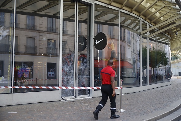 Entrée du Forum des Halles à Paris le 30 juin 2023. (Photo -/AFP via Getty Images)