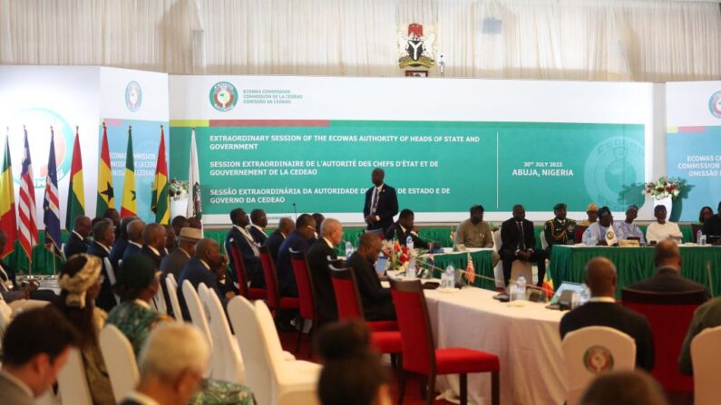 Un sommet extraordinaire de la Communauté économique des États d'Afrique de l'Ouest (dont le Niger est membre avec 14 autres pays) s'est tenu dimanche à Abuja. (Photo KOLA SULAIMON/AFP via Getty Images)