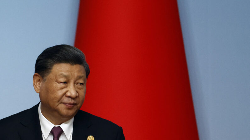 Le dirigeant chinois Xi Jinping assiste à une conférence de presse lors du Sommet Chine-Asie centrale à Xian, dans la province chinoise du Shaanxi (nord), le 19 mai 2023. (Florence Lo/AFP via Getty Images)