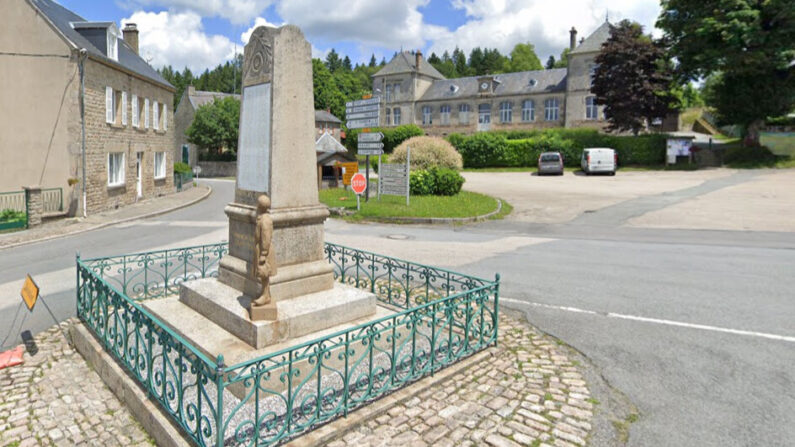 A Gentioux-Pigerolles (Creuse), le monument aux morts pacifiste a été victime d’un acte de vandalisme. (Capture d'écran Google Maps.) 