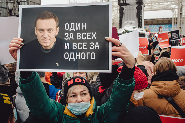 Manifestation après la détention d’A. Navalny (Photo Getty Images/Getty Images)