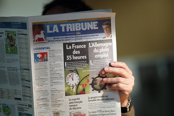Un nouveau journal «La Tribune Dimanche» paraîtra à partir du 8 octobre. (Photo THOMAS COEX/AFP via Getty Images)