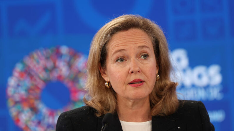 La ministre espagnole de l'Économie, Nadia Calviño. (Photo Kevin Dietsch/Getty Images).