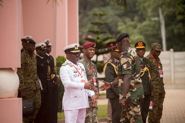 La réunion extraordinaire du comité des chefs d'état-major de la Cedeao à Accra, au Ghana, le 17 août 2023. (Photo GERARD NARTEY/AFP via Getty Images)
