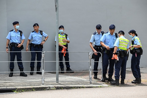 Le poste de police de la division de Tin Shui Wai, à Hong Kong. (Photo PETER PARKS/AFP via Getty Images)