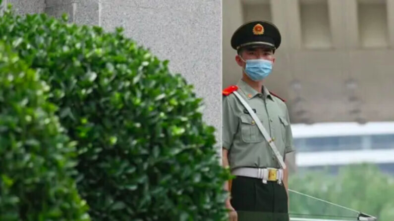 Entrée du ministère des Affaires étrangères à Pékin le 26 juillet 2023. (Greg Baker/AFP via Getty Images)