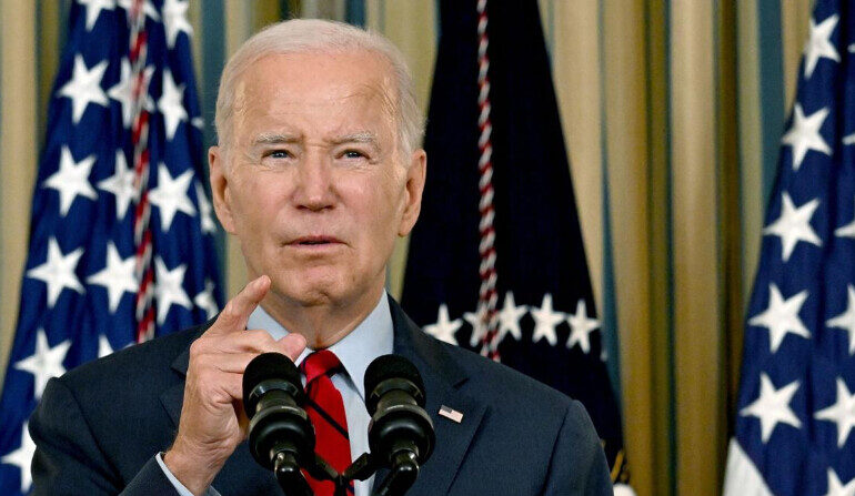 Joe Biden prend la parole à la Maison-Blanche à Washington, le 6 septembre 2023. (Jim Watson/AFP via Getty Images)