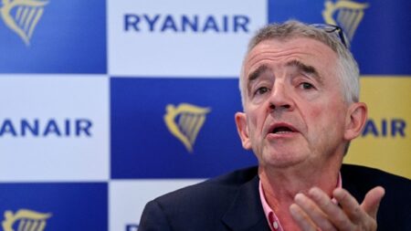 Le patron de Ryanair entarté à Bruxelles par des militantes écologistes