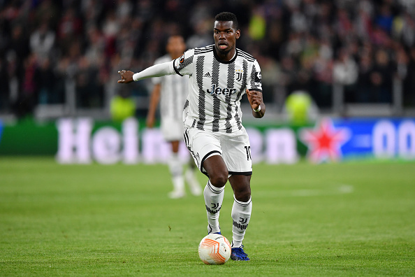 Paul Pogba de la Juventus pendant le match aller de la demi-finale de l'UEFA Europa League entre la Juventus et le Sevilla FC à l'Allianz Stadium le 11 mai 2023 à Turin, Italie. (Photo Valerio Pennicino/Getty Images)