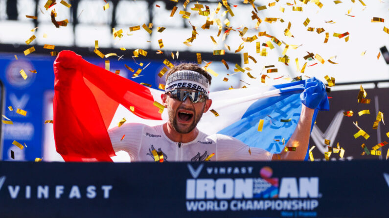 Sam Laidlow a remporté le Championnat du Monde VinFast IRONMAN 2023, le 10 septembre 2023 à Nice. (Photo : Jan Hetfleisch/Getty Images for IRONMAN)