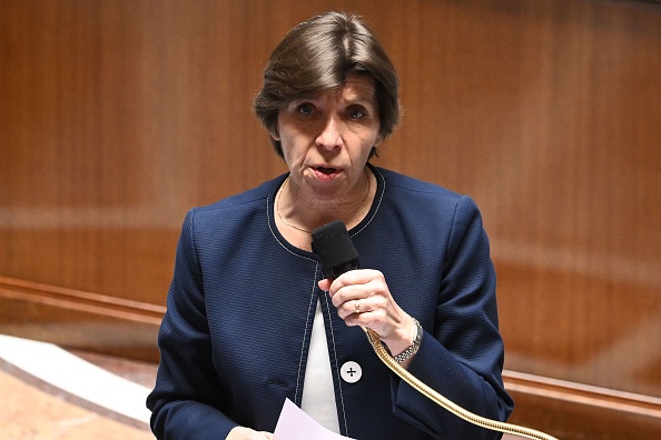 La ministre française des Affaires étrangères et européennes, Catherine Colonna, à l'Assemblée nationale française à Paris, le 21 mars 2023.   (EMMANUEL DUNAND/AFP via Getty Images)