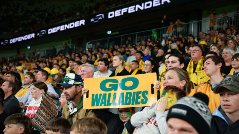 Des supporters des Wallabies, le 15 juillet 2023, à Sydney. (Photo: Hanna Lassen/Getty Images)