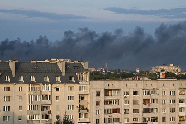 Des drones ont attaqué la ville de Lviv, en Ukraine, le 19 septembre. (Photo YURIY DYACHYSHYN/AFP via Getty Images)
