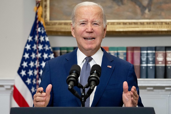 Le 1er octobre 2023, le président Joe Biden a assuré que les États-Unis n'abandonneraient pas l'Ukraine. (Photo SAUL LOEB/AFP via Getty Images)