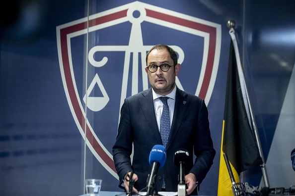 Le ministre belge de la Justice Vincent Van Quickenborne annonce sa démission le 20 octobre 2023, à Bruxelles. (Photo HATIM KAGHAT/BELGA MAG/AFP via Getty Images)