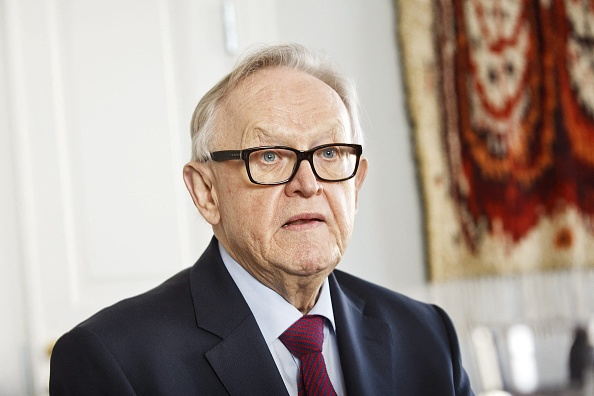 L'ancien président finlandais Martti Ahtisaari à Helsinki, le 16 février 2016. (Photo RONI REKOMAA/Lehtikuva/AFP via Getty Images)