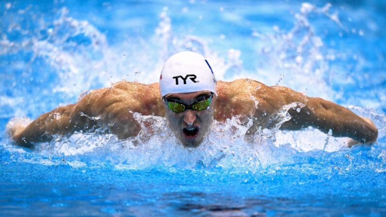 Maxime Grousset a remporté un cinquième titre national lors des Championnats de France de natation en petit bassin d'Angers. (Photo : YUICHI YAMAZAKI/AFP via Getty Images)