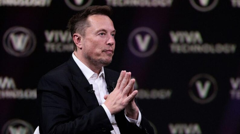Elon Musk, PDG de SpaceX, Twitter et Tesla, participe à un événement lors du salon Vivatech sur les startups et l'innovation technologique au parc des expositions de la Porte de Versailles à Paris, le 16 juin 2023. (Joel Saget/AFP via Getty Images)