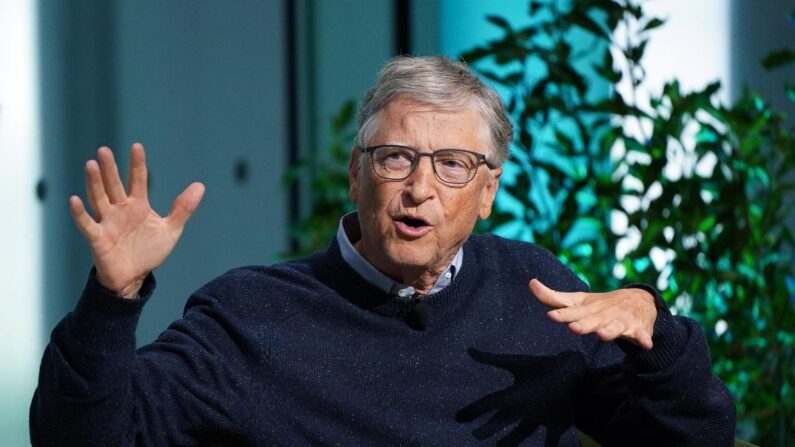 Bill Gates, fondateur de Breakthrough Energy et co-président de la Fondation Bill et Melinda Gates, lors du New York Times Climate Forward Summit 2023 au Times Center à New York le 21 septembre 2023. (Bennett Raglin/Getty Images pour le New York Times)