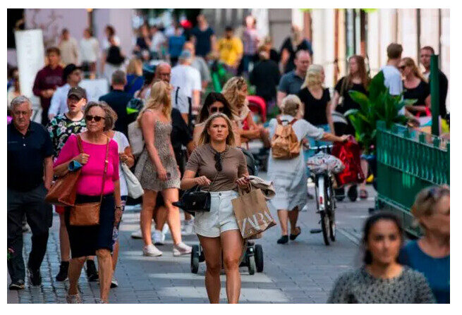 Une rue à Stockholm, capitale de la Suède, lors de la pandémie du Covid-19, le 27 juillet 2020 (Jonathan Nackstrand/AFP via Getty Images)