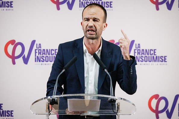 Le coordinateur de La France Insoumise (LFI) et député Manuel Bompard. (Photo CLEMENT MAHOUDEAU/AFP via Getty Images)