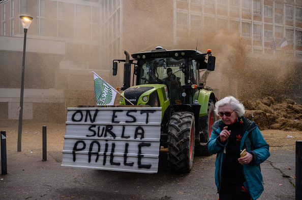 Manifestation des agriculteurs à Toulouse, le 16 janvier 2024. (ED JONES/AFP via Getty Images)