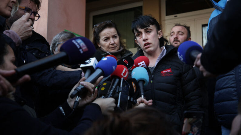 Clémence Biard, présidente du syndicat Jeunes Agriculteurs de l'Ariège, le 23 janvier 2024. (Photo VALENTINE CHAPUIS/AFP via Getty Images)