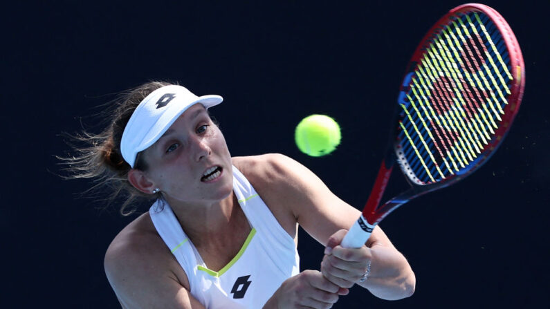La Française Varvara Gracheva (39e) s'est qualifiée pour le deuxième tour de l'Open d'Australie aux dépens de la Belge Yanina Wickmayer (79e) 6-3, 6-4 lundi. (Photo : DAVID GRAY/AFP via Getty Images)
