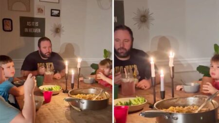 Une famille de six personnes a commencé à dîner à la lueur des bougies et voici ce qu’elle a remarqué