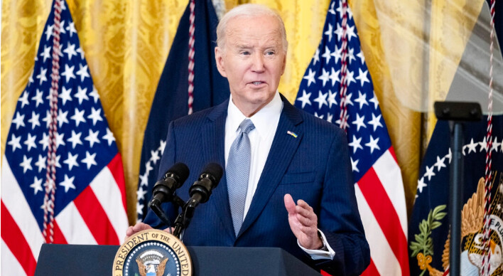 Le président américain Joe Biden à la Maison Blanche à Washington, DC, lors de la réunion de l'Association nationale des gouverneurs, le 23 février 2024. (Photo by SAUL LOEB / AFP) (Photo by SAUL LOEB/AFP via Getty Images)
