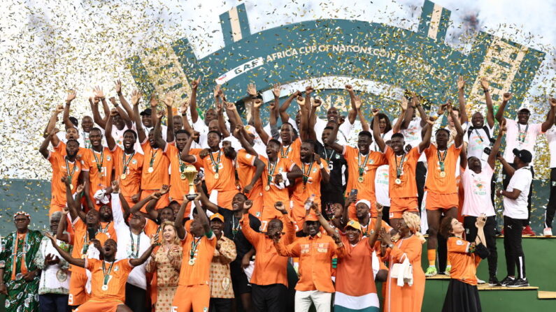 La Côte d'Ivoire a remporté sa troisième Coupe d'Afrique en dominant le Nigeria (2-1) en finale, dans un stade d'Abidjan en transe, dimanche. (Photo : FRANCK FIFE/AFP via Getty Images)