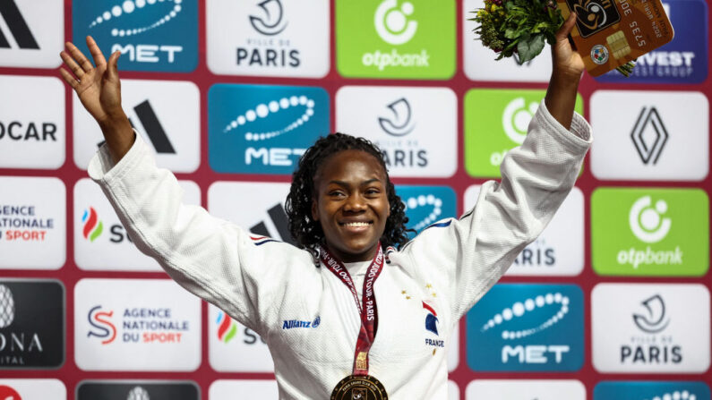 Clarisse Agbégnénou participera aux Championnats du monde de judo à Abou Dhabi (19-24 mai), deux mois avant les Jeux olympiques de Paris, a annoncé mardi la Fédération française de judo. (Photo : EMMANUEL DUNAND/AFP via Getty Images)