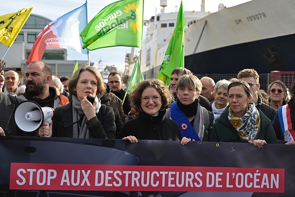 L'eurodéputée écologiste Marie Toussaint salue « la convergence des luttes » contre l'Annelies Ilena. (Photo DAMIEN MEYER/AFP via Getty Images)